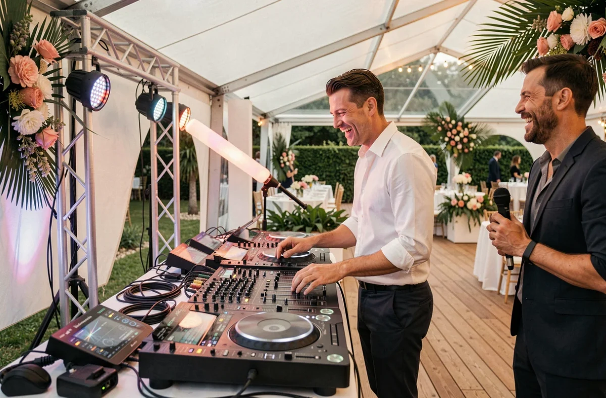 Caroso Animation, DJ avec station d'animation et effets spéciaux lors d'un mariage dans le Var