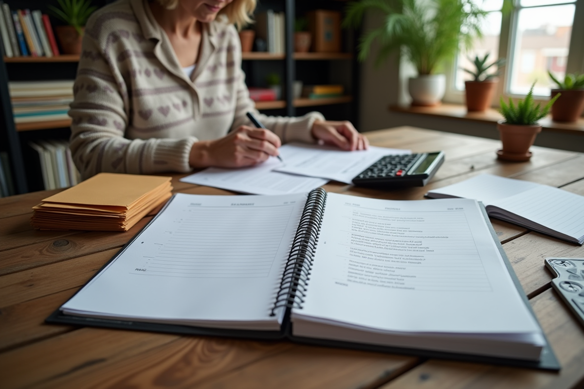 Planificateur de mariage avec classeur et papiers