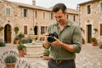 Photographe professionnel en extérieur dans un village méditerranéen près de La Valette-du-Var