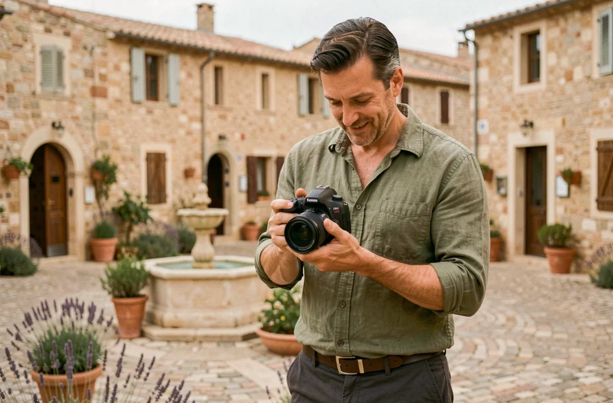 Photographe professionnel en extérieur dans un village méditerranéen près de La Valette-du-Var