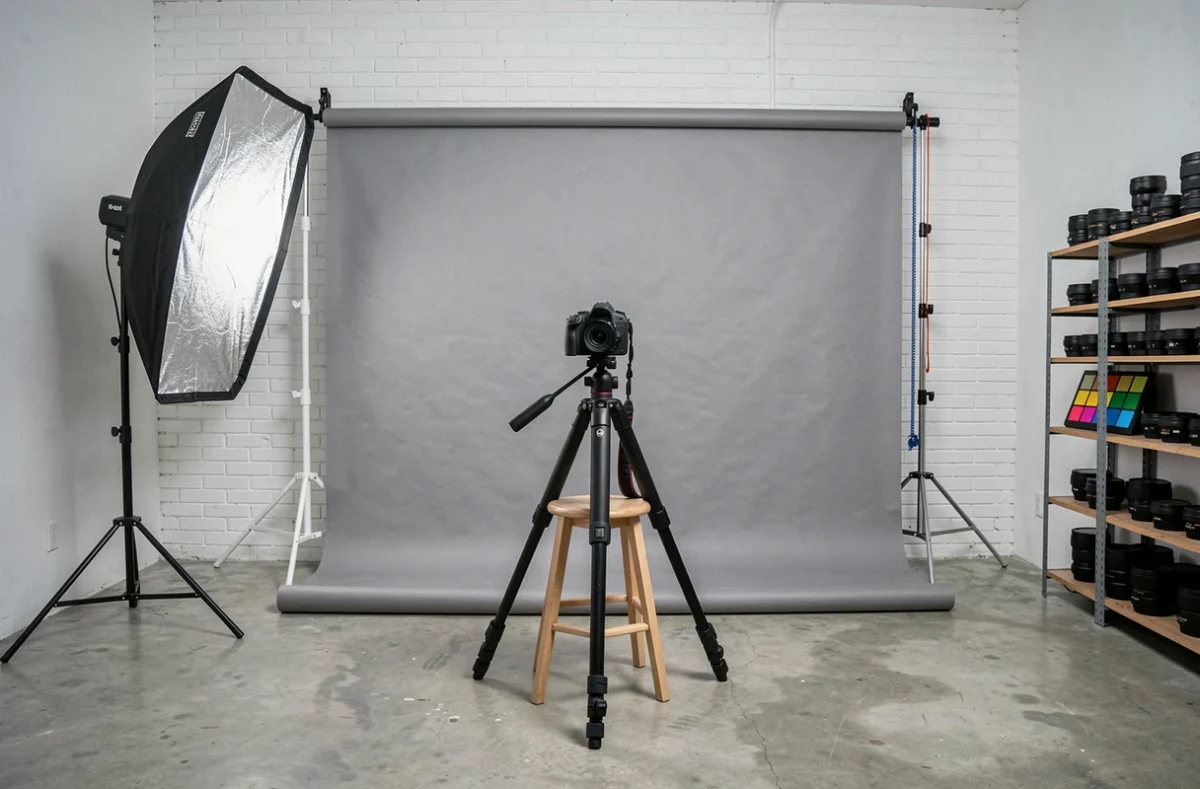 Studio photo professionnel aménagé pour des séances portrait près de La Valette-du-Var dans le Var